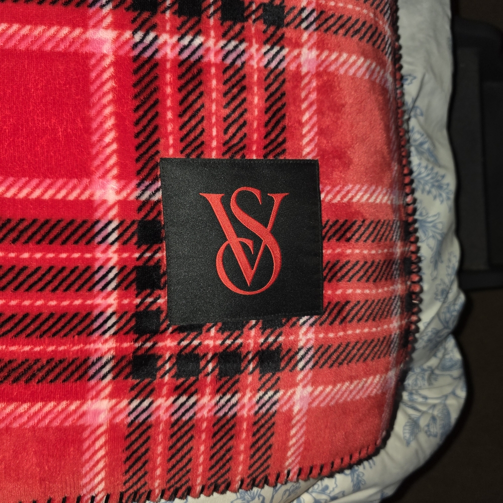 Victoria's Secret Red and Black Plaid Throw